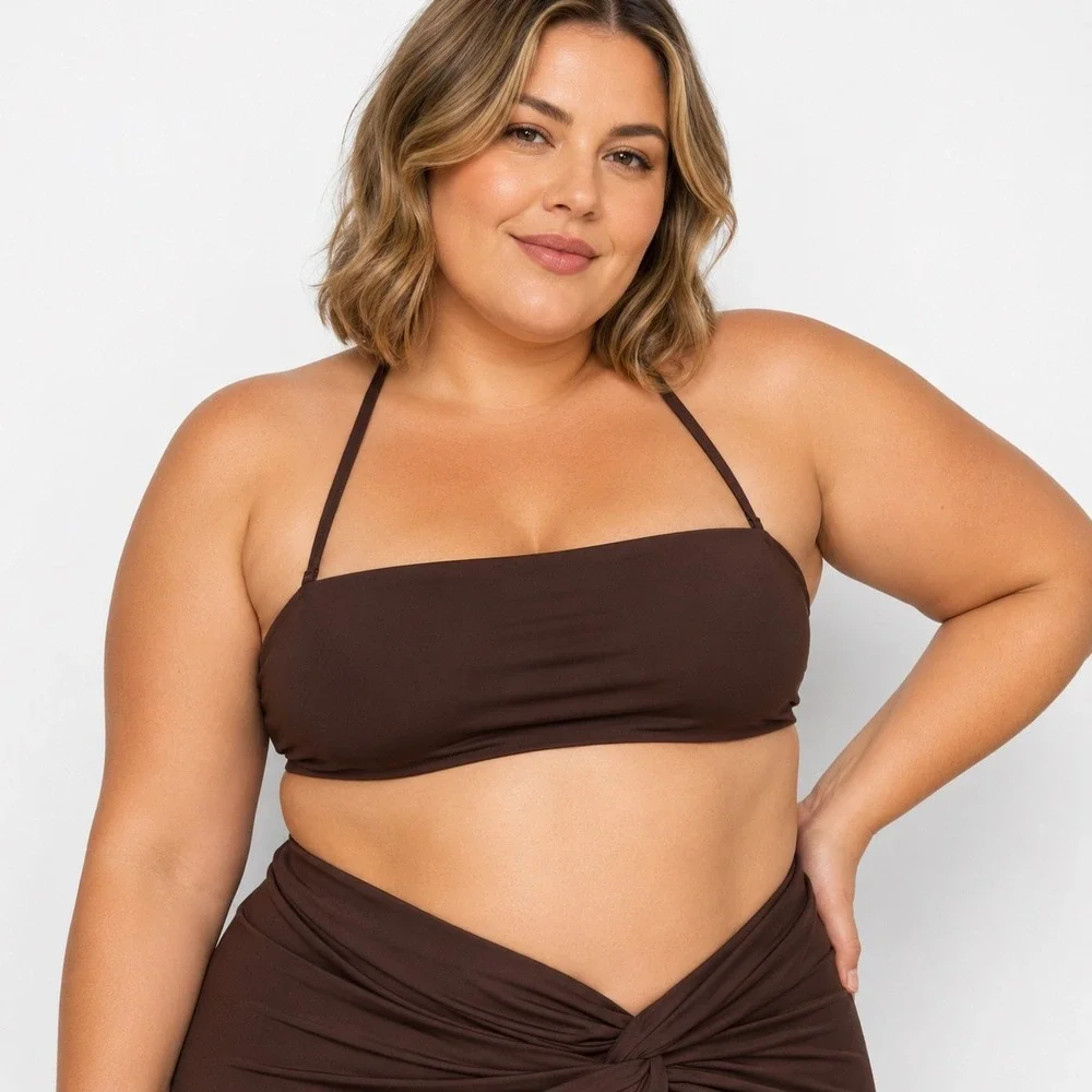 SKIMS Shaping‎ Swim Bandeau Top Cocoa 4X
